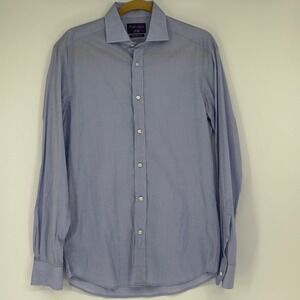 Ralph Lauren RLX Dress Shirt Blue Oxford Tailored Fit 15.5 M Made in Italy READ